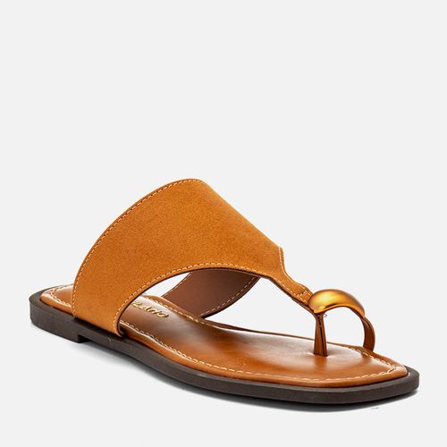 Sandália Rasteira Ring Toe ou Anel de Dedo Peça Orgânica  Feminino Milano Caramelo 14314