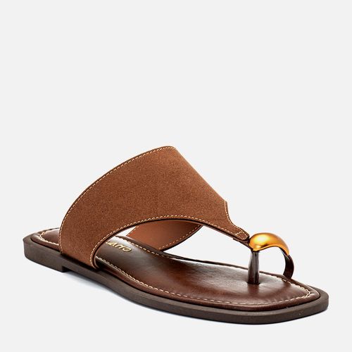 Sandália Rasteira Ring Toe ou Anel de Dedo Peça Orgânica  Feminino Milano Marrom 14314