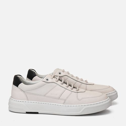 Sapatênis ou Tênis Casual em Couro Macio Napa Solado EVA Tech Super Leve Calce Prático Elástico Masculino Milano Gelo/preto 14030