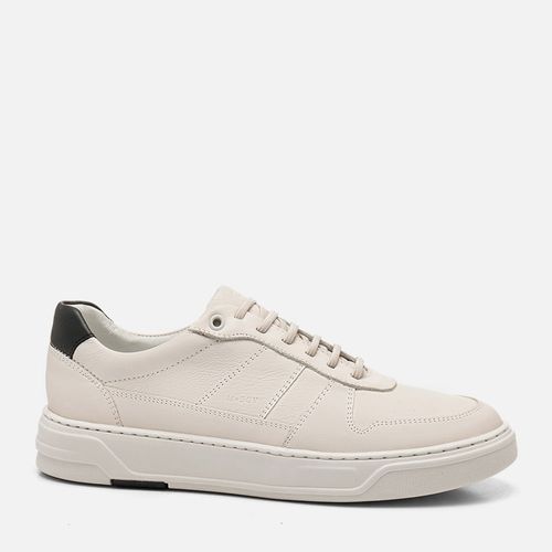 Sapatênis ou Tênis Casual em Couro Macio Napa Solado EVA Tech Super Leve Calce Prático Elástico Masculino Milano Gelo/preto 14030