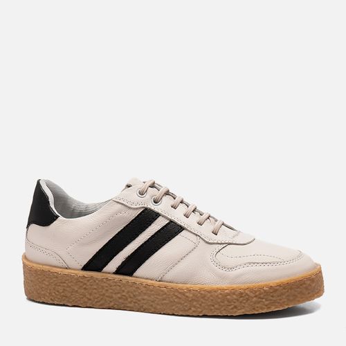 Tênis Casual sem Amarração Feito em Couro Macio Napa Plumê Soft Calce Prático Elástico Masculino Milano Gelo/preto 14040