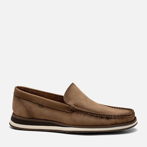 Sapato Casual Mocassim Feito em Couro Sem Amarração Calce Prático Masculino Milano Gelo 14408