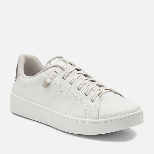 Tênis Design Esportivo com Sola Caixa e Calce Elástico Feminino Milano Branco 14354