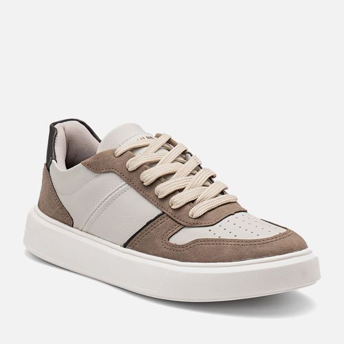 Tênis Casual Feito em Linha Green Tecido tipo Camurça e Napa Alternativa Masculino Milano Natural 14475