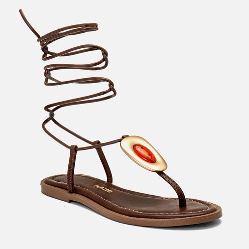 Rasteiras-flats Feminino Milano Marrom 14397
