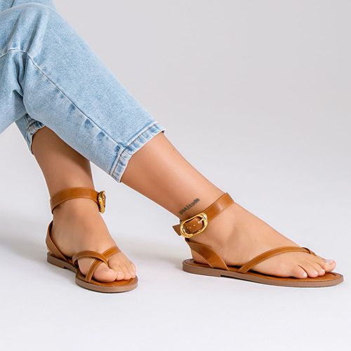 Rasteiras-flats Feminino Milano Caramelo 14444