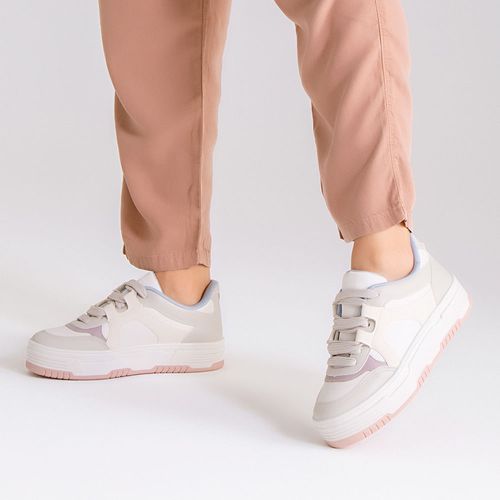 Tênis Casual Visual Esportivo Sola Alta Bicolor Mix de Cores  Feminino Milano Color 14310