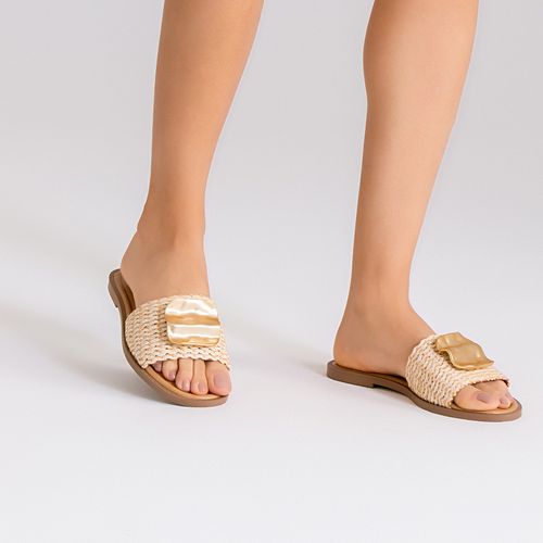Rasteiras-flats Feminino Milano Bege 14377