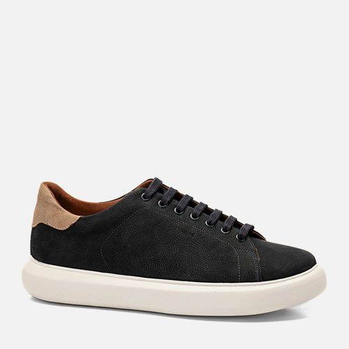 Tênis Casual Feito em Couro Nobuk Estampado com Solado EVA Tech Ultra Leve Masculino Milano Marinho/osso 14536