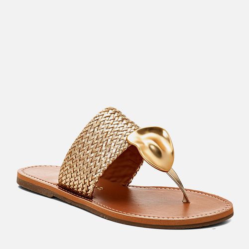 Rasteiras-flats Feminino Milano Ouro Light 14400