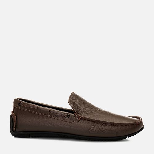 Sapato Mocassim Driver ou Sider Couro Floater Palmilha Anatômica  Masculino Milano Café 14490