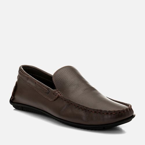 Sapato Mocassim Driver ou Sider Couro Floater Palmilha Anatômica  Masculino Milano Café 14490
