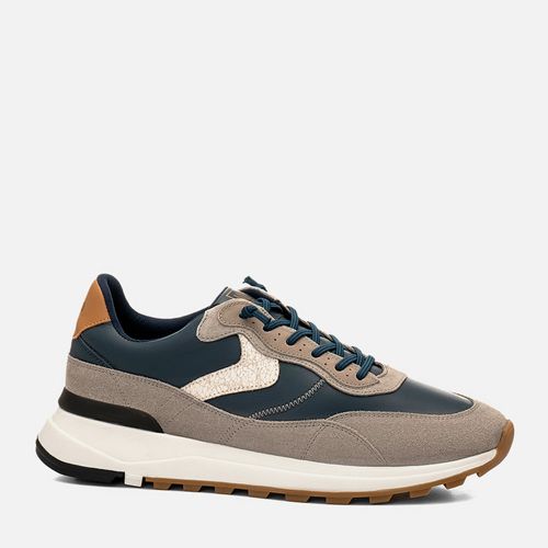 Tênis Casual Masculino Milano Titanio/carbono/camel 13225