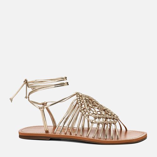 Rasteiras-flats Feminino Milano Ouro Light 14642