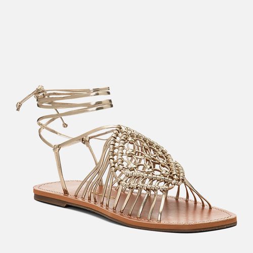 Rasteiras-flats Feminino Milano Ouro Light 14642