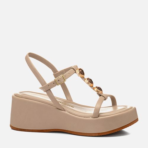 Plataforma Feminino Milano Bege 14495