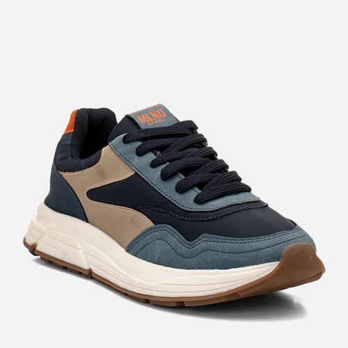 Tênis Casual Feito em Linha Green Napa e Tecido Alternativa Masculino Milano Azul 14666