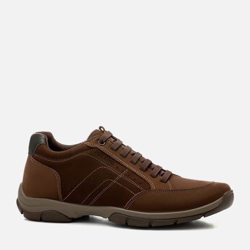 Sapatênis Feito em Couro Elevação Aumenta Altura Fique + Alto 4cm Elevel Calce Elástico  Masculino Milano Cafe/preto 14633