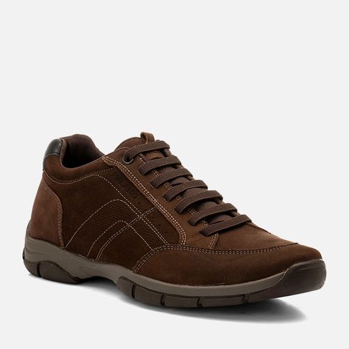 Sapatênis Feito em Couro Elevação Aumenta Altura Fique + Alto 4cm Elevel Calce Elástico  Masculino Milano Cafe/preto 14633