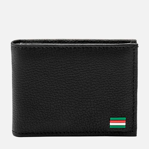 Carteira Masculina Couro Napa Soft Estampado 6 Porta Cartões 1 Porta Cédula Masculinas Milano Preto 14486