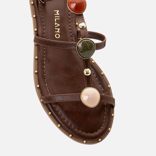Rasteiras-flats Feminino Milano Marrom 14593