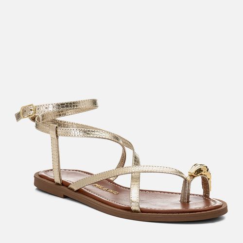 Rasteiras-flats Feminino Milano Ouro Light 14656