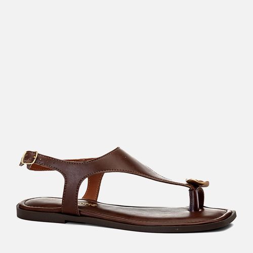 Sandália Rasteira Ring Toe ou Anel de Dedo Peça Orgânica Tira Thong Feminino Milano Marrom 14625