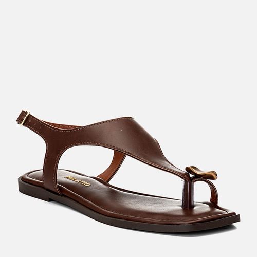 Sandália Rasteira Ring Toe ou Anel de Dedo Peça Orgânica Tira Thong Feminino Milano Marrom 14625