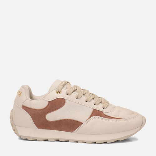 Tênis Esportivo Retrô Multicolor e Multimateriais 2 em 1 Cadarço Duplo Feminino Milano Off White 14714