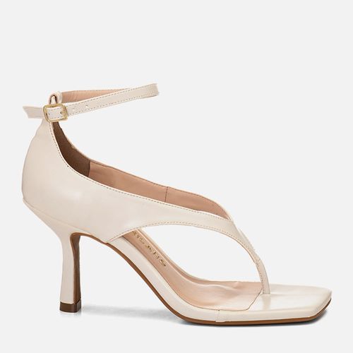 Sandália Salto Alto TaçaTira Thong Y ou de Dedo Traseira Fechada Feminino Milano Off White 14711