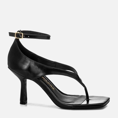 Sandália Salto Alto TaçaTira Thong Y ou de Dedo Traseira Fechada Feminino Milano Preto 14711