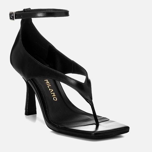 Sandália Salto Alto TaçaTira Thong Y ou de Dedo Traseira Fechada Feminino Milano Preto 14711