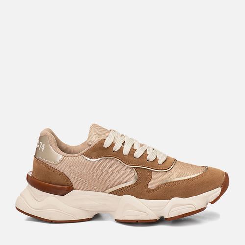 Tênis Esportivo Daddy Sneaker Multicolor Multimateriais Robusto Urbano Feminino Milano Bege 14716