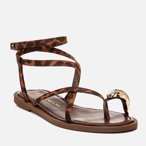 Rasteiras-flats Feminino Milano Onça 14656