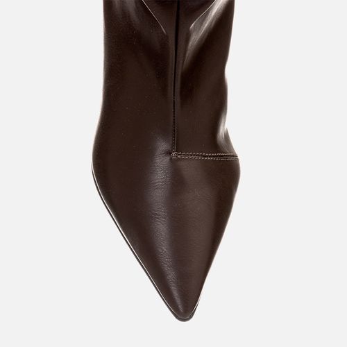 Bota Cano Médio Slouchy Enrugado Salto Anabela Feminino Milano Café 14693