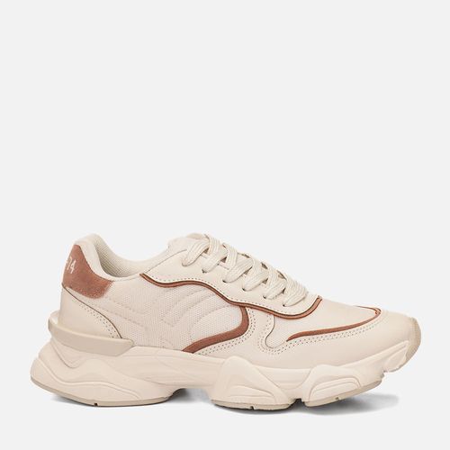 Tênis Esportivo Daddy Sneaker Multicolor Multimateriais Robusto Urbano Feminino Milano Off White 14716