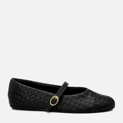 Sapatilha Mary Jane ou Boneca tipo Tressê e Fivela Feminino Milano Preto 14825