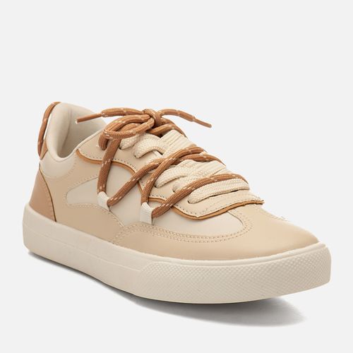 Tênis Sola Caixa Mix Cores Cadarço Duplo Feminino Milano Caramelo 14840