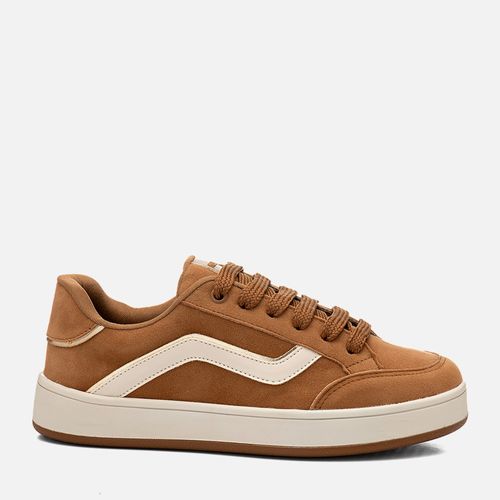 Tênis Casual Visual Esportivo Sola Alta tipo Camurça Feminino Milano Capuccino 14860