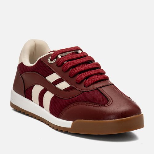 Tênis Casual Visual Esportivo Sola Alta Mix Cores Feminino Milano Marsala 14859