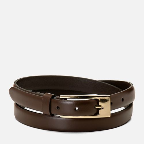Cinto Feminino Slim Couro Fivela e Ponteira Western Milano Chocolate 14882