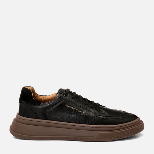 Tênis Casual Feito em Couro Napa Soft Macio Calce Prático Elástico Masculino Milano Preto/Preto 14627