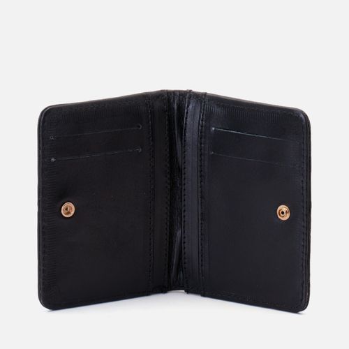Carteira Pequena Couro 4 Bolsos 4 Porta-Cartões Milano Preto 14899