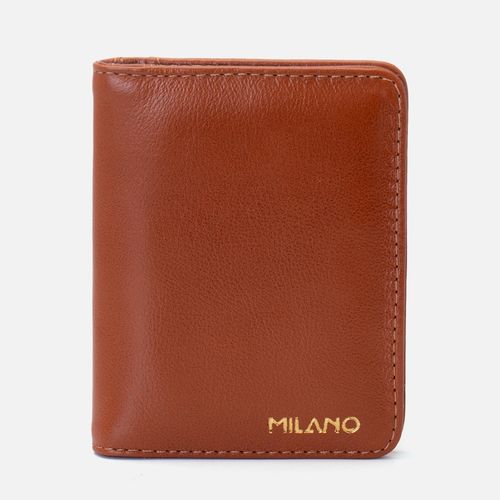 Carteira Pequena Couro 4 Bolsos 4 Porta-Cartões Milano Caramelo 14899