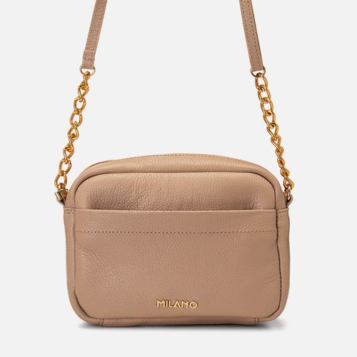 Bolsa Pequena Tiracolo Transversal Couro Bolso Externo Milano Nude 14891