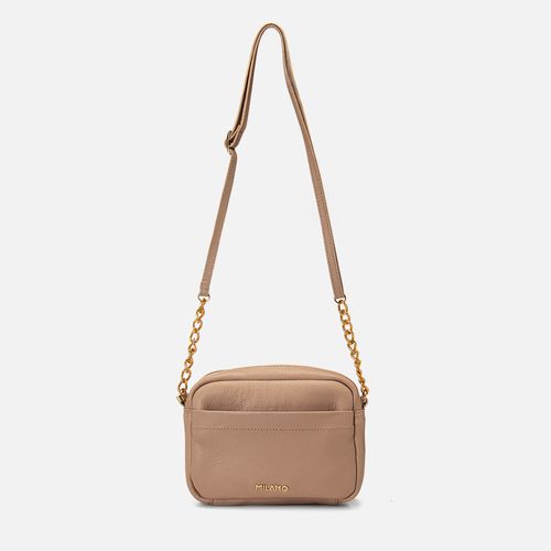 Bolsa Pequena Tiracolo Transversal Couro Bolso Externo Milano Nude 14891