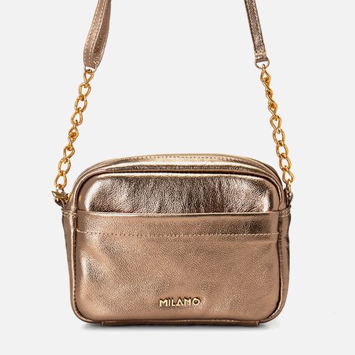 Bolsa Pequena Tiracolo Transversal Couro Bolso Externo Milano Prata Velho 14891