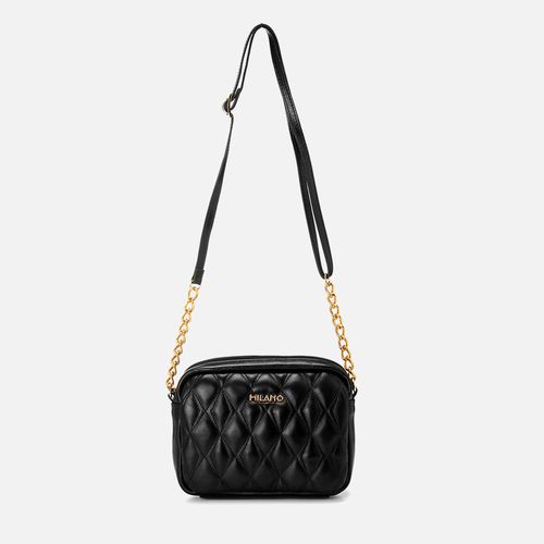 Bolsa Pequena Tiracolo Transversal Couro Matelassê Milano Preto 14892