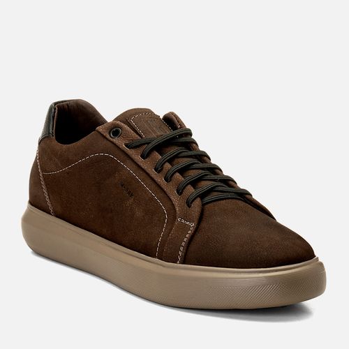 Tênis Casual com Amarração Feito em Couro Elevação Aumenta Altura Fique + Alto Elevel EVA Tech Ultra Leve Masculino Milano Tostado/Preto 14315