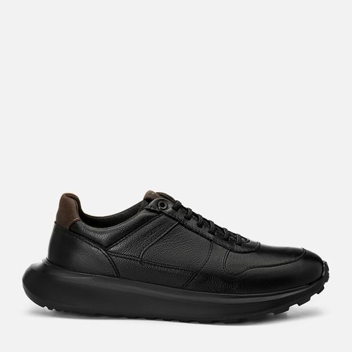 Tênis Casual Feito em Couro Soft Plumê Sola EVA Extralight Ultra Leve Masculino Milano Preto 14379